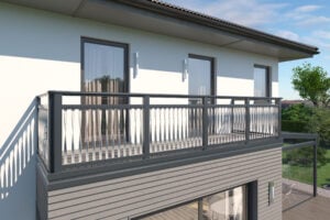 Ringhiera del balcone di design con doghe tornite - Balcone in alluminio Alu Classic Twist